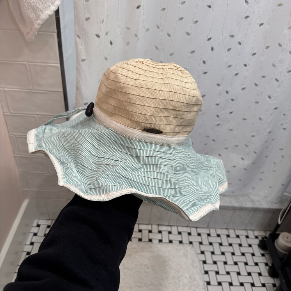 Panama Jack Striped Blue and Beige Hat